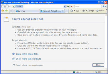 Internet Explorer 7 в работе