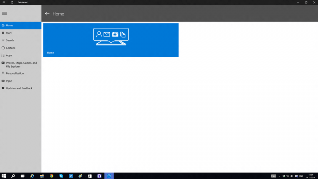 Get Started в Windows 10 Build 9901