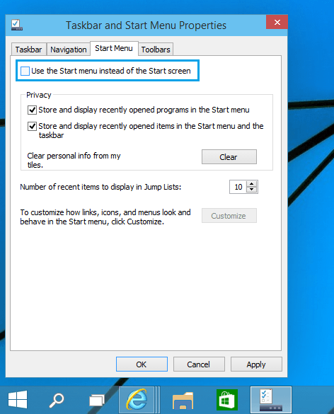 Экран Metro в Windows 10 включить 