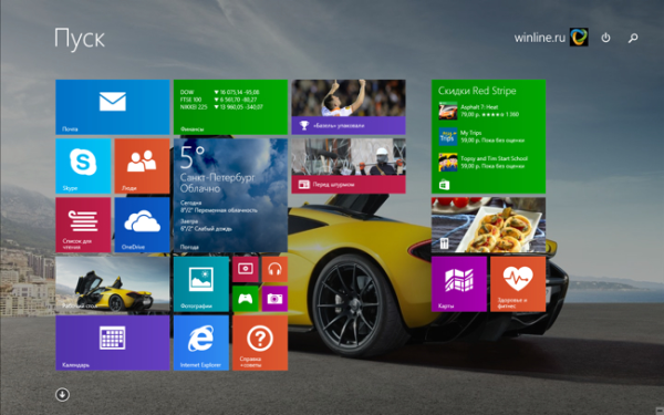 Интерфейс ОС Windows 8.1