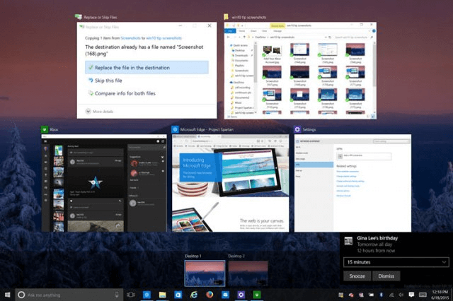 Использование виртуальных рабочих столов в Windows 10