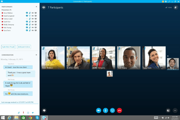 Сриншот Skype for business