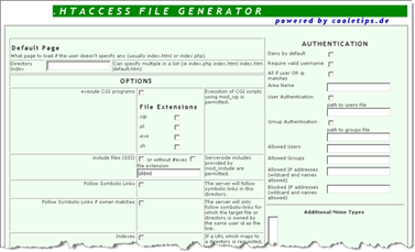 Скриншот генератора httacces файлов 