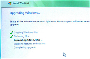 Процесс установки Windows Vista 