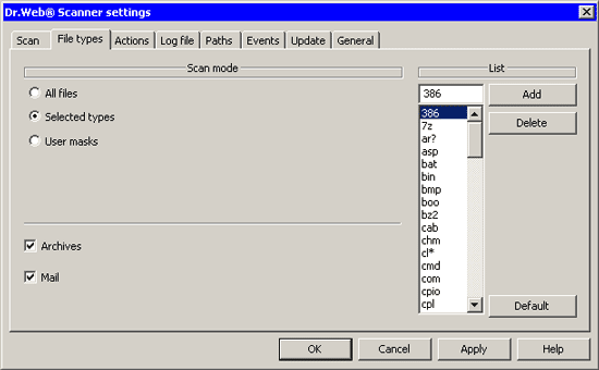 ��������� DrWeb Scaner